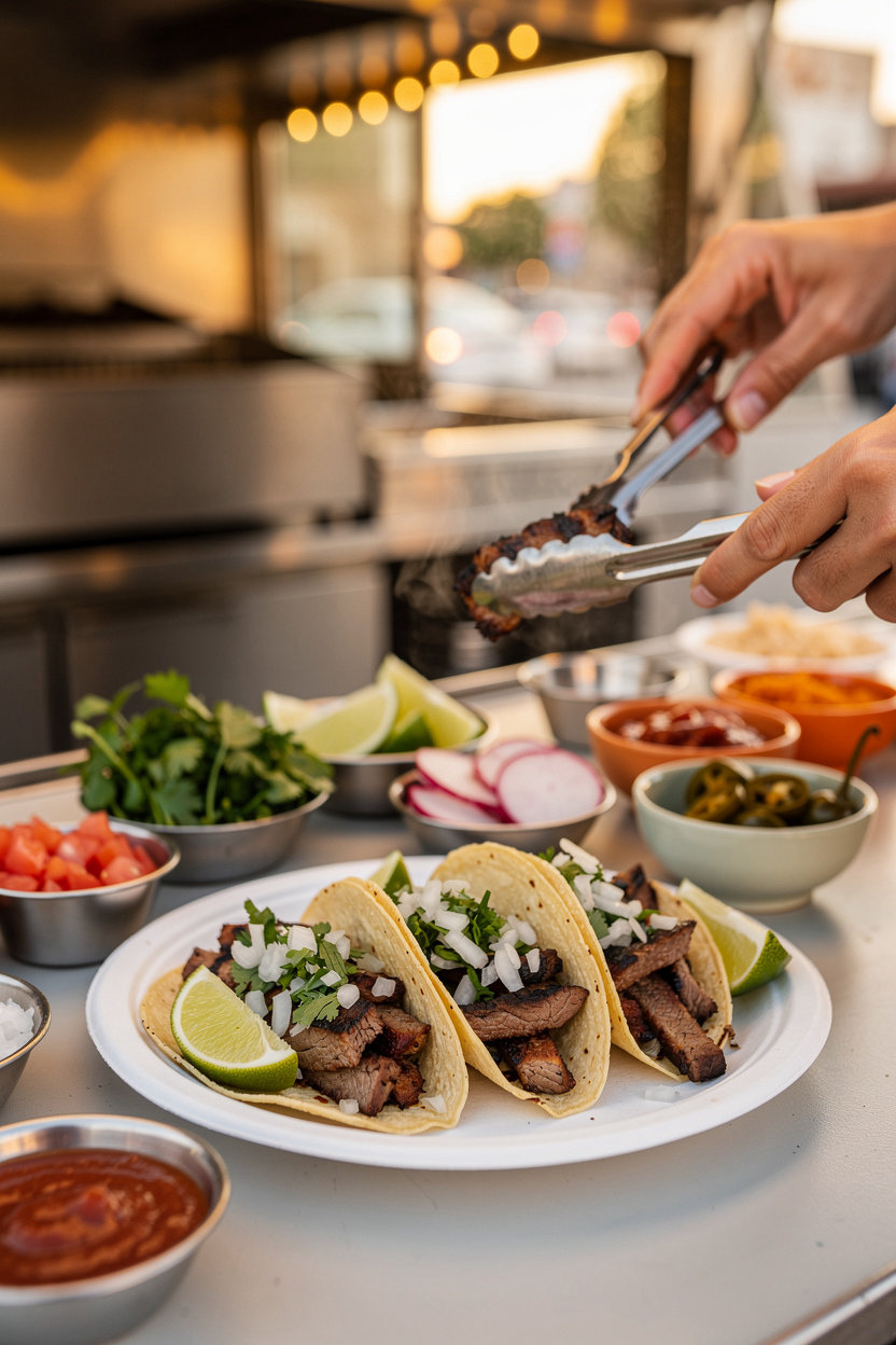 El Primo Tacos fresh ingredients and street tacos prepared on Sunset Blvd